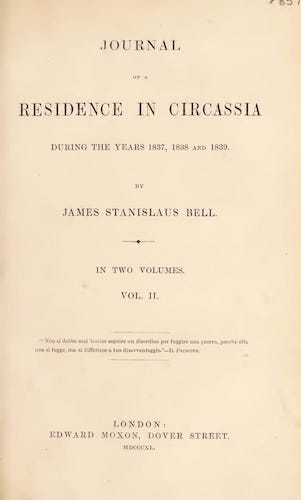 Journal of a Residence in Circassia Vol. 2 - Title Page