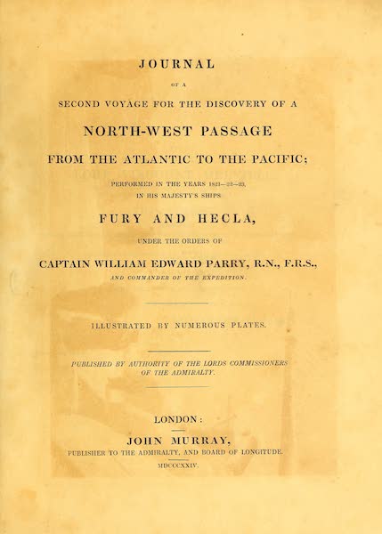 Journal of a Second Voyage for the Discovery of a North-West Passage - Title Page (1824)