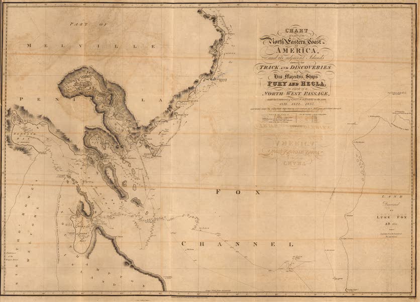 Journal of a Second Voyage for the Discovery of a North-West Passage - Chart of the North-eastern Coast of America, &c. from Lat. 64 3/4° to 67° 40'. (1824)