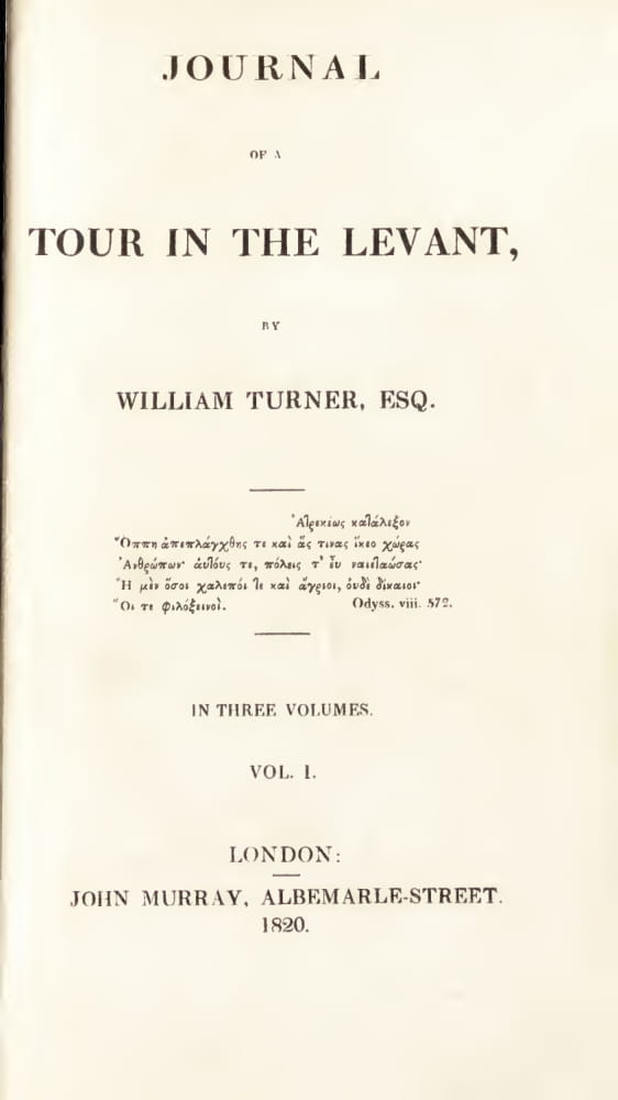 Roman Empire - Journal of a Tour in the Levant Vol. 1