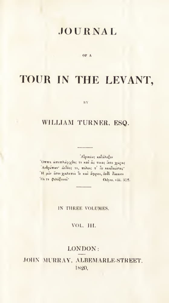 Roman Empire - Journal of a Tour in the Levant Vol. 3
