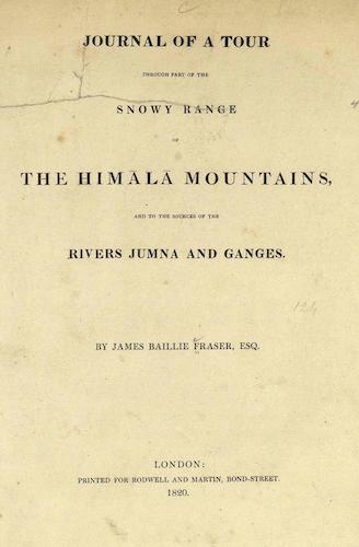 Bombay - Journal of a Tour through Part of the Snowy Range of the Himala Mountains