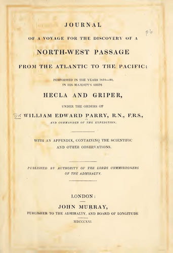 Sailing - Journal of a Voyage for the Discovery of a North-West Passage