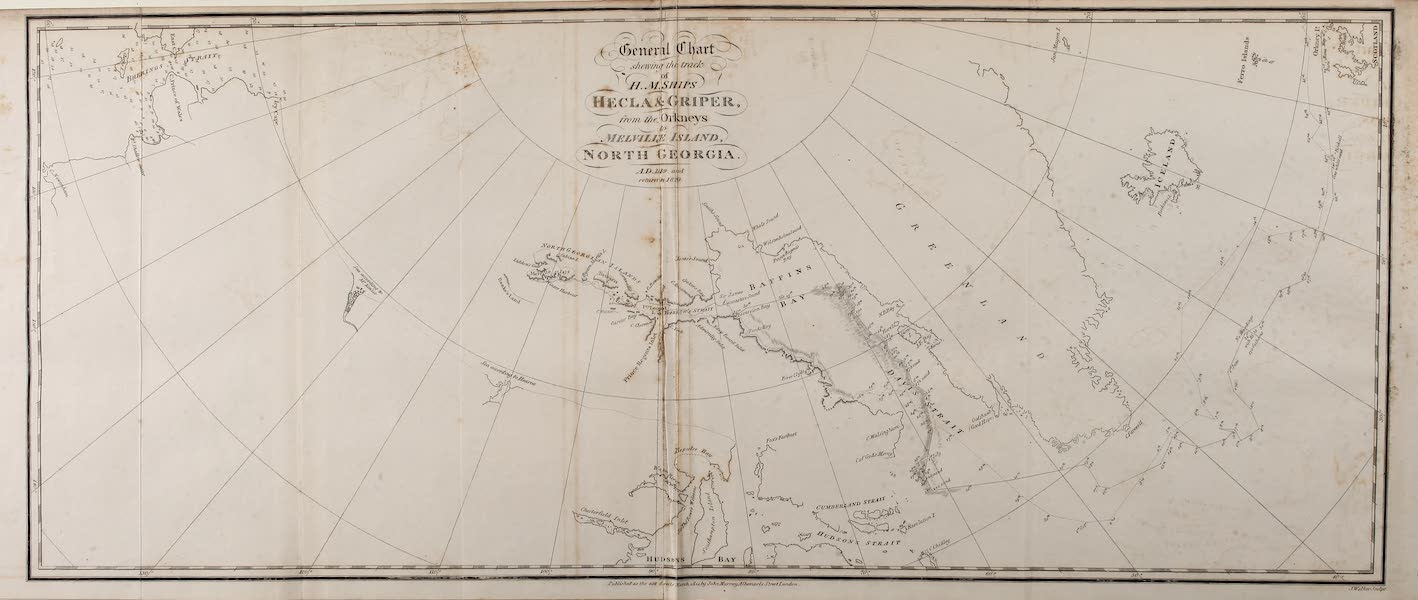 Journal of a Voyage for the Discovery of a North-West Passage - General Polar Chart, shewing the Track, &c. (1821)