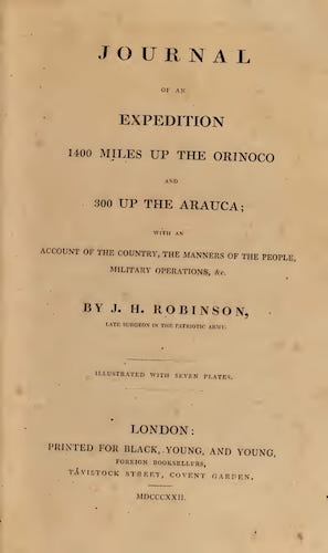 Journal of an Expedition 1400 miles up the Orinoco