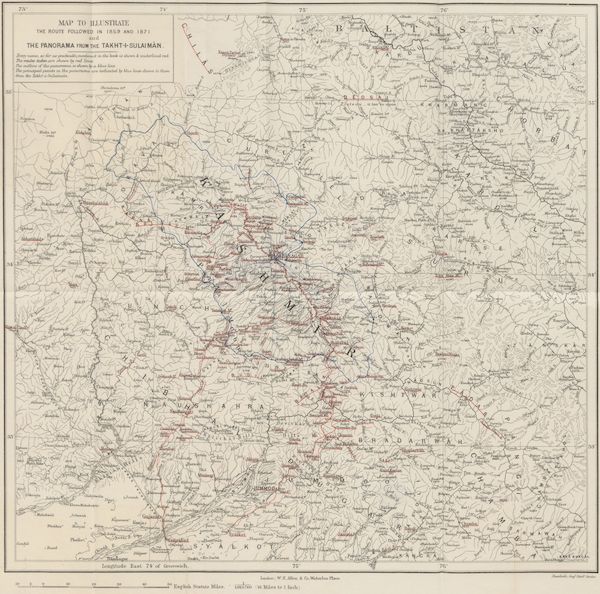 Map of Kashmir to Illustrate Routes