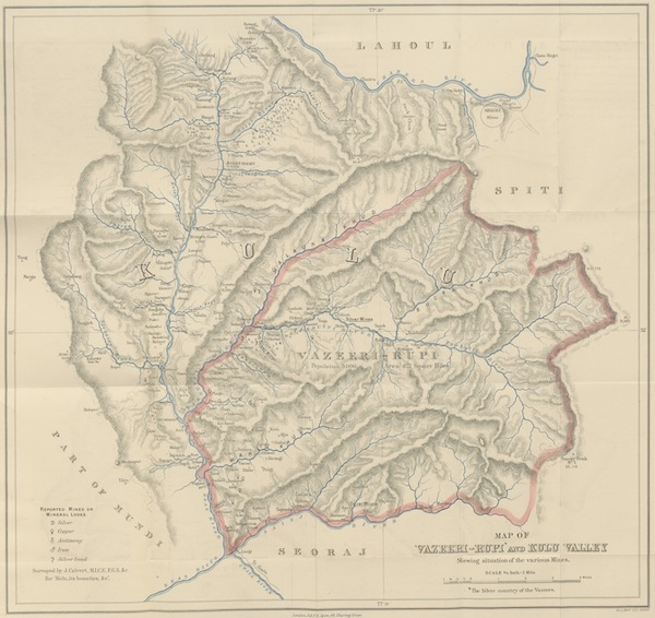 Map of Vazeeri Rupi and Kulu Valley