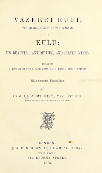 Kulu: It's Beauties, Antiquities and Silver Mines - Title Page (1873)