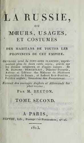 Aquatint & Lithography - La Russie, ou, Moeurs, Usages, et Costume Vol. 2