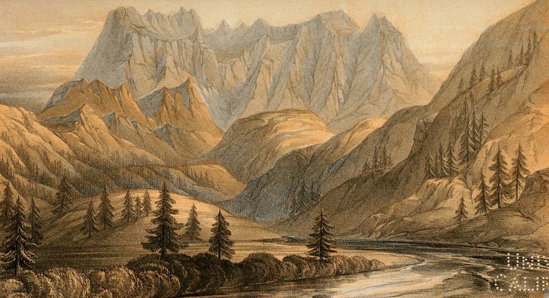 Ladak, Physical, Statistical, and Historical - View of Dayamur from the Bed of the Astor River (1854)