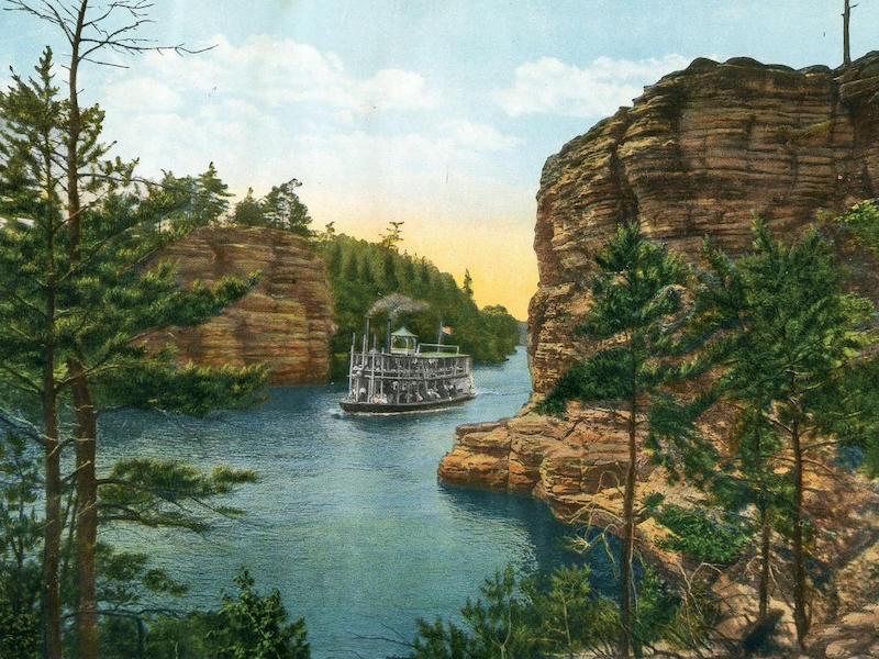 Steamboat in the Jaws of the Dells of the Wisconsin River