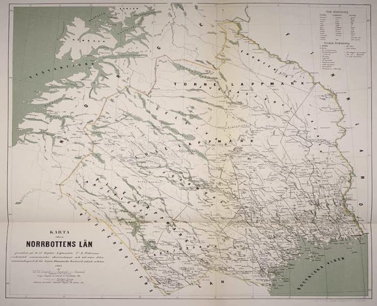 Lappland, dess natur och folk - Karta ofver Norrbottens Lan [..] Peterson, 1865 (1871)