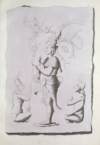 Le Costume Ancien et Moderne [Amerique] Vol. 1 - Monument d'Oaxaca representant un guerrier (1820)