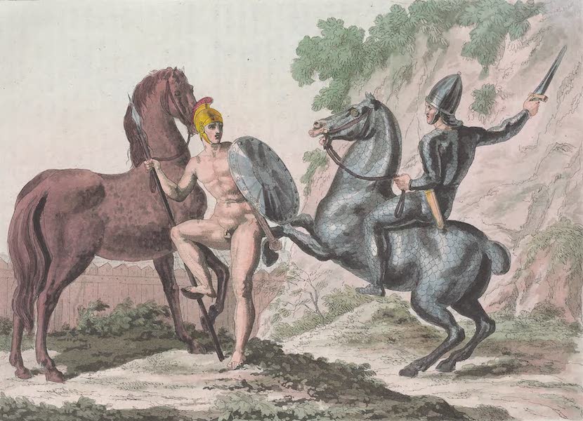 Le Costume Ancien et Moderne [Europe] Vol. 1, Pt. 1 - XLIV. Maniere de monter a cheval [I] (1817)