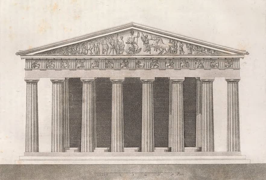 Le Costume Ancien et Moderne [Europe] Vol. 1, Pt. 2 - XCIV. Elevation exterieure du Parthenon (1823)