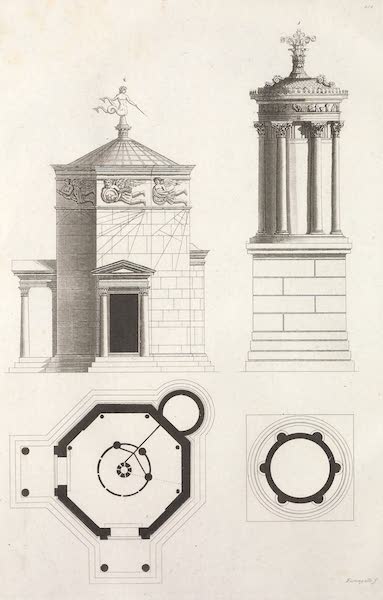 Le Costume Ancien et Moderne [Europe] Vol. 1, Pt. 2 - CI. Monument de Lisicrate et tours des Vents (1823)