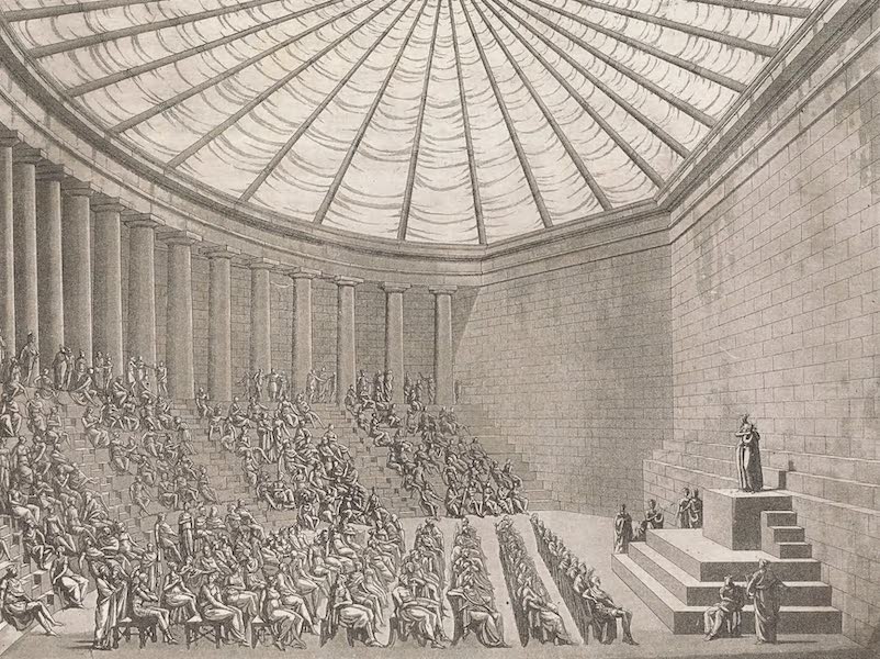 Le Costume Ancien et Moderne [Europe] Vol. 1, Pt. 2 - CII. Construction interieure de l'Odeon de Pericles (1823)