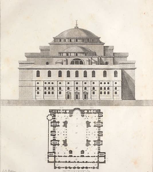 Le Costume Ancien et Moderne [Europe] Vol. 1, Pt. 2 - CIX. Facade du temple de Sainte Sophie (1823)