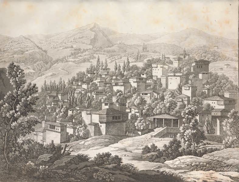 Le Costume Ancien et Moderne [Europe] Vol. 1, Pt. 2 - CXII. Vue de Portaria, bourgade au pied du mont Pelion (1823)