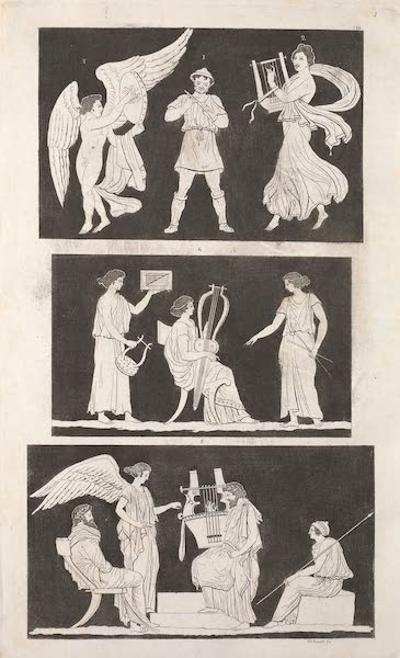 Le Costume Ancien et Moderne [Europe] Vol. 1, Pt. 2 - CXXIII. Psaltria, Tympanum, Homere avec la lyre etc. (1823)