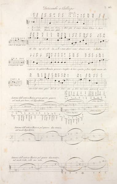Le Costume Ancien et Moderne [Europe] Vol. 1, Pt. 2 - CXXV. Notes de la musique Grecque. Hymne a Calliope (1823)