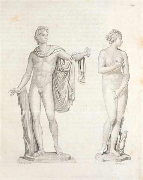 Le Costume Ancien et Moderne [Europe] Vol. 1, Pt. 2 - CXIX. L'Apollon du Belvedere et la Venus des Medicis (1823)