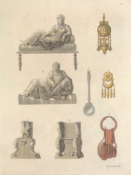 Le Costume Ancien et Moderne [Europe] Vol. 1, Pt. 2 - CXLI. Meubles et autres objets [I] (1823)