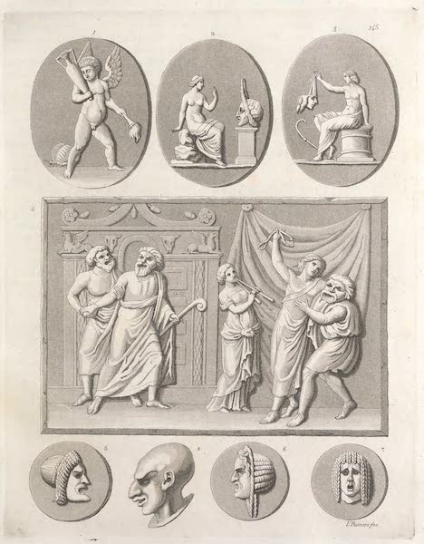 Le Costume Ancien et Moderne [Europe] Vol. 1, Pt. 2 - CXLV. Representation comique et masques divers [I] (1823)