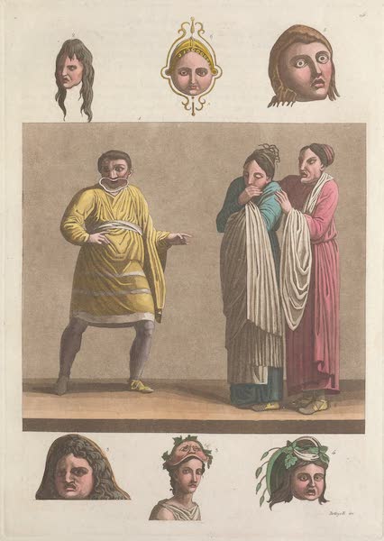 Le Costume Ancien et Moderne [Europe] Vol. 1, Pt. 2 - CXLVI. Representation comique et masques divers [II] (1823)