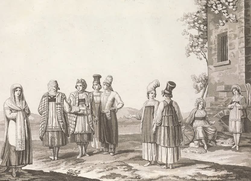 Le Costume Ancien et Moderne [Europe] Vol. 1, Pt. 2 - CXLVII. Costume des Grecs modernes. Habillement des femmes d'Argentina, de Nio etc. (1823)