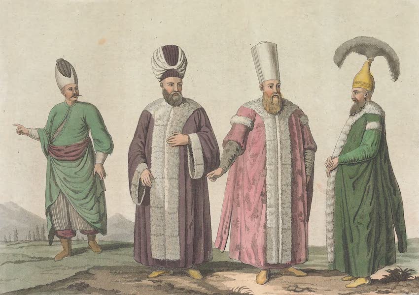 Le Costume Ancien et Moderne [Europe] Vol. 1, Pt. 3 - XIX. Aga en grand costume, Aga en costume ordinaire etc. (1823)
