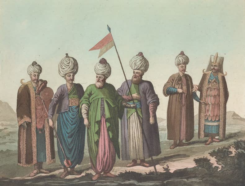 Le Costume Ancien et Moderne [Europe] Vol. 1, Pt. 3 - XXI. Bairakdar, Basch-Eshi etc. (1823)