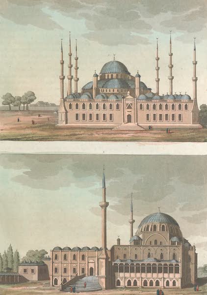 Le Costume Ancien et Moderne [Europe] Vol. 1, Pt. 3 - XLIII. Exterieur de la Mosquee Sultan-Ahmed : exterieur de la mosquee Laley (1823)
