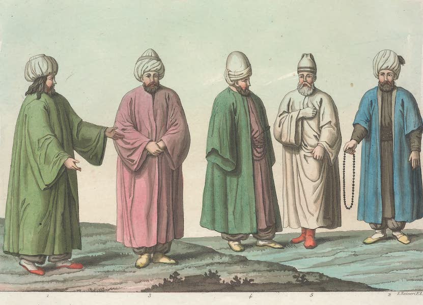 Le Costume Ancien et Moderne [Europe] Vol. 1, Pt. 3 - LI. Dielwety : Oeuschaky : Niyazy : Nour-Ed-Diny : Hou-Keschann (1823)
