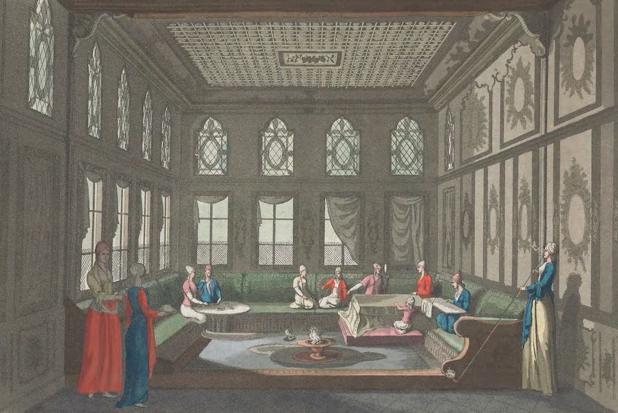 Le Costume Ancien et Moderne [Europe] Vol. 1, Pt. 3 - LXI. Appartement d'une Ottomane avec le tanndour (1823)