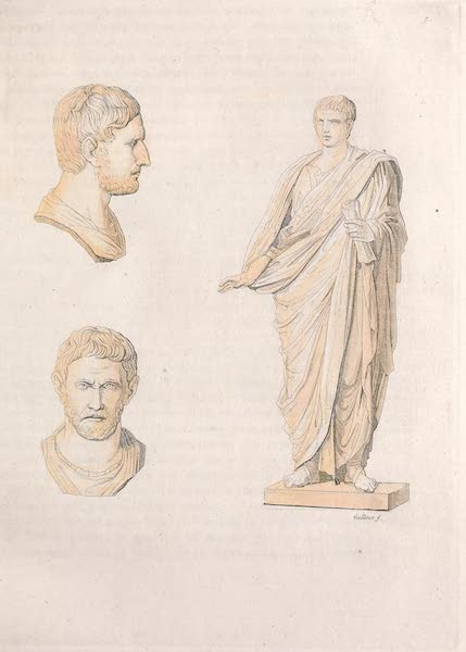 Le Costume Ancien et Moderne [Europe] Vol. 2 - VII. Auguste en toge. Tete de Junius Brutus (1820)