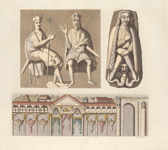 Le Costume Ancien et Moderne [Europe] Vol. 3, Pt. 1 - IX. Habillement et ornemens royaux d'Othon I.<sup>er</sup>, de Frederic Barberousse etc. (1823)
