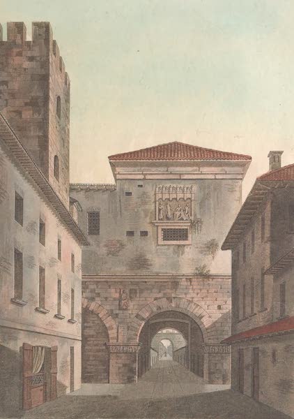 Le Costume Ancien et Moderne [Europe] Vol. 3, Pt. 1 - XIV. Arcs et tours de l'ancienne Porte Romaine a Milan (1823)