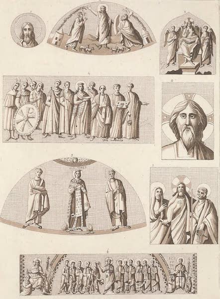Le Costume Ancien et Moderne [Europe] Vol. 3, Pt. 1 - XXII. Mosaiques des premiers tems de l'Eglise (1823)