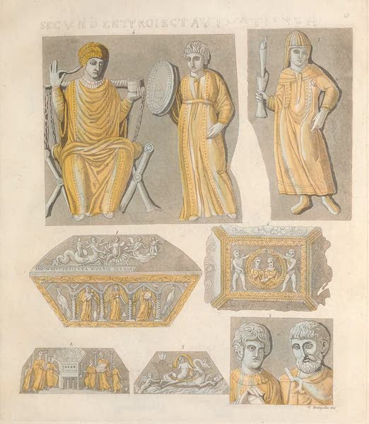 Le Costume Ancien et Moderne [Europe] Vol. 3, Pt. 1 - XLVII. Petit coffre d'argent et divers ustensiles de la toilette (1823)