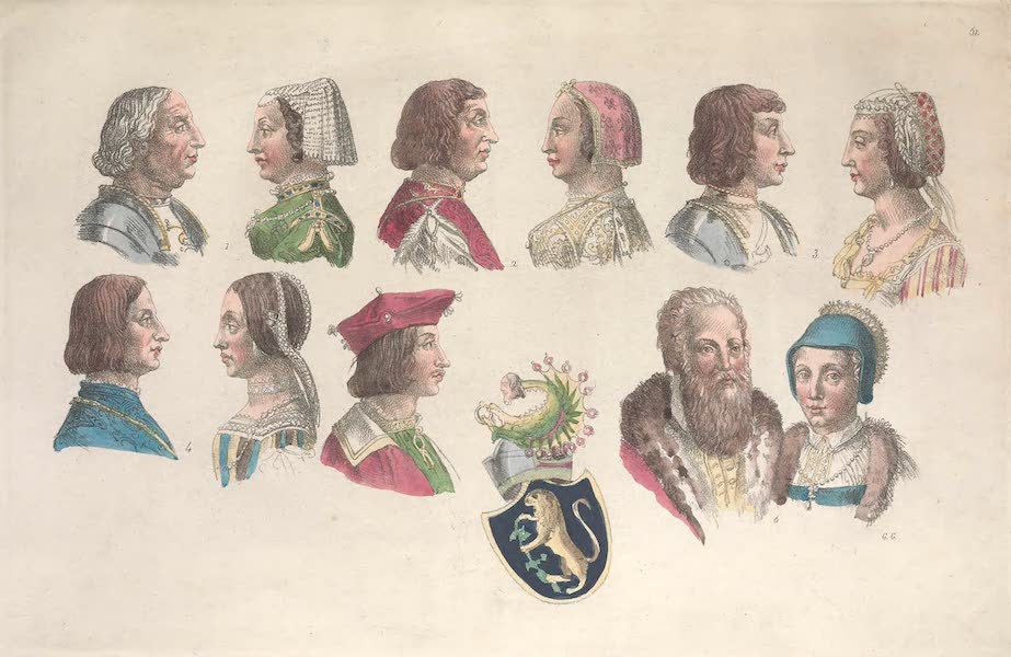 Le Costume Ancien et Moderne [Europe] Vol. 3, Pt. 2 - LXI. Portraits des Ducs Sforza (1823)