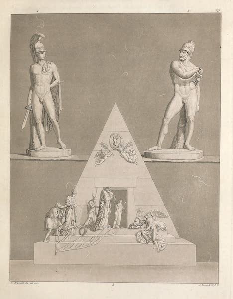 Le Costume Ancien et Moderne [Europe] Vol. 3, Pt. 2 - CIX. Hector et Ajax, Mausolee de Marie Christine (1823)