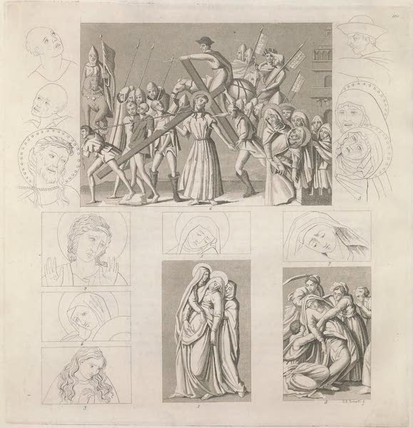 Le Costume Ancien et Moderne [Europe] Vol. 3, Pt. 2 - CX. La Vierge evanouie, fresque a Bologne. Peintures de Giunta de Pise, de Cimabue, de  Giotto, de Masaccio etc. (1823)