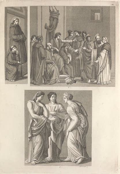Le Costume Ancien et Moderne [Europe] Vol. 3, Pt. 2 - CXII. Peintures de Giotto, de Masaccio, de Piaphael (1823)