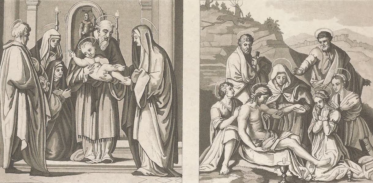 Le Costume Ancien et Moderne [Europe] Vol. 3, Pt. 2 - CXIIL. La Purification de F. Bartheleini de St. Marc, le Christ mort d'Andre del Sarto (1823)