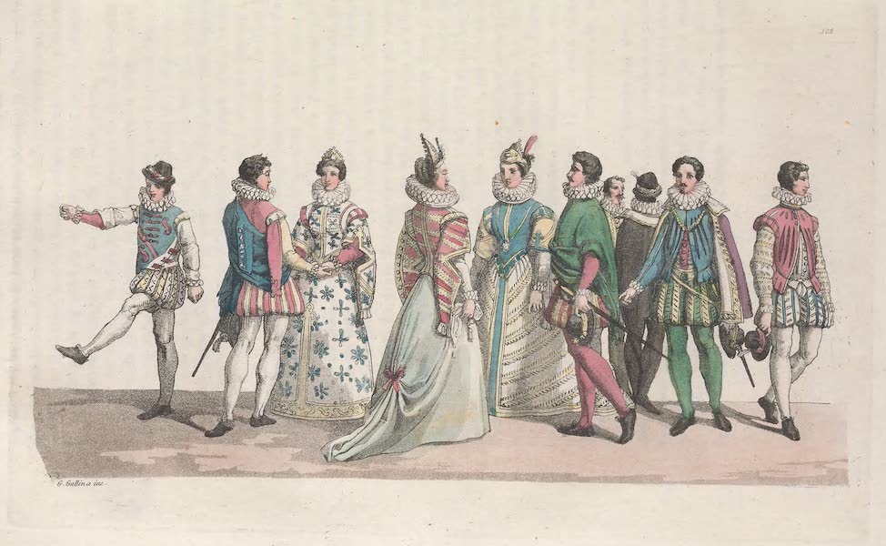 Le Costume Ancien et Moderne [Europe] Vol. 3, Pt. 2 - CXXII. Italiens du XVI.<sup>e</sup> siecle dansans (1823)