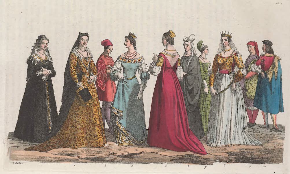 Le Costume Ancien et Moderne [Europe] Vol. 3, Pt. 2 - CXXVII. Habillement des XV.<sup>e</sup> et XVI. siecles (1823)