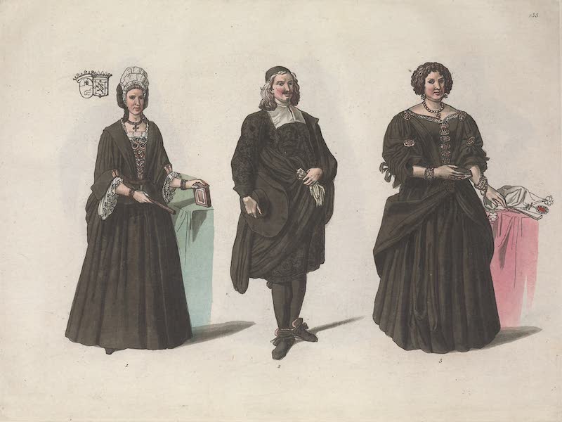 Le Costume Ancien et Moderne [Europe] Vol. 3, Pt. 2 - CXXXV. Habillemens usites au XVII.<sup>e</sup> et au commencement du XVIIL.<sup>e</sup> siecle, copies d'apres quelques tableaux de l'hopital de Milan [II] (1823)