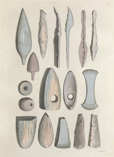 Le Costume Ancien et Moderne [Europe] Vol. 4 - XXXIX. Pierres percees ou en forme de coin, couteaux de pierre et autres instrumens (1824)