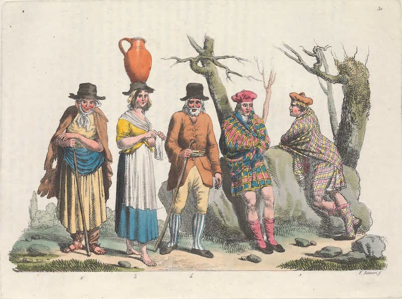 Le Costume Ancien et Moderne [Europe] Vol. 6 - XXX. Divers habitans des iles Britanniques (1827)